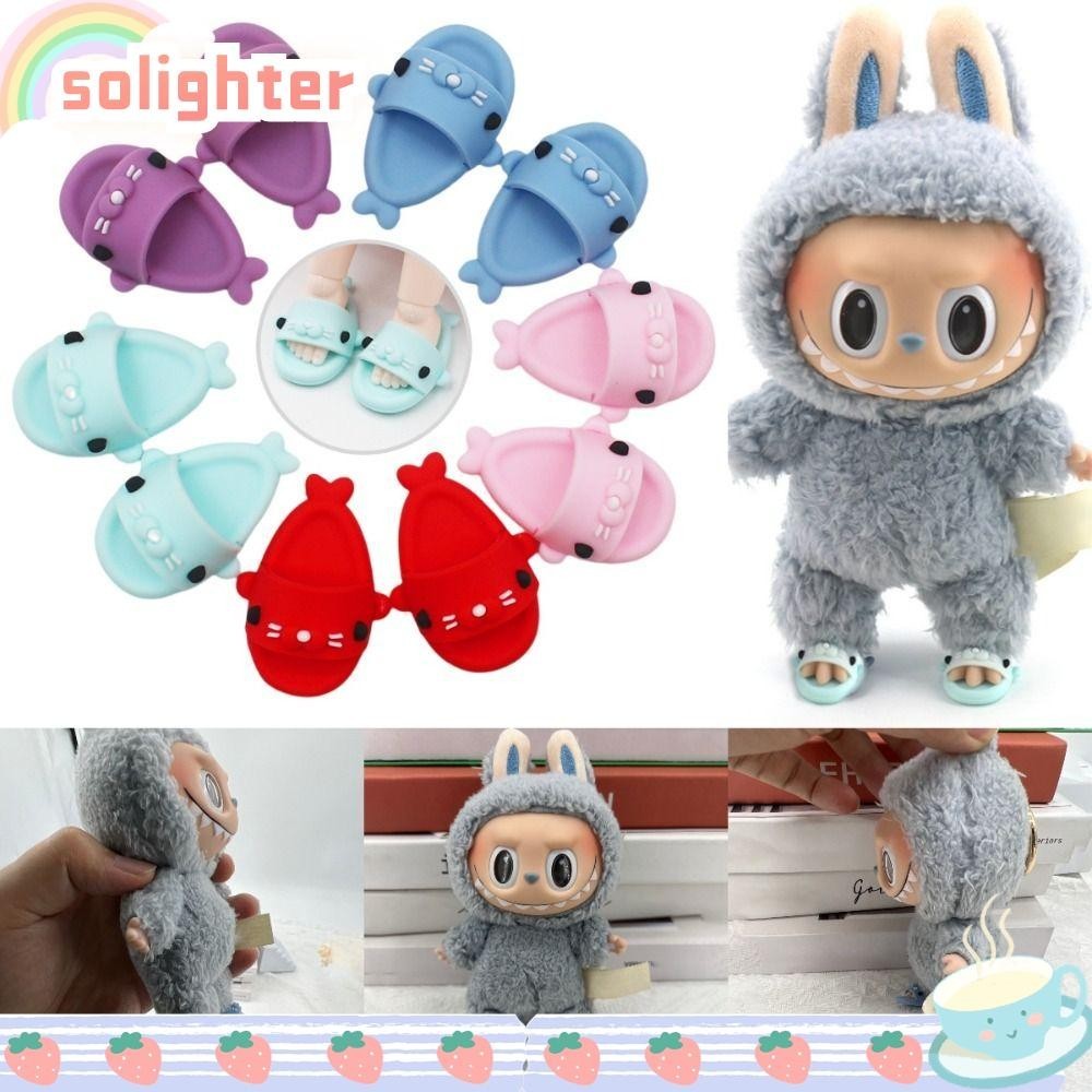 Solighter 17 ซม.Labu รองเท้า, BJD ผ้าขนาดเล็ก 1/8point ตุ๊กตาซีลรองเท้าแตะ, Hand-made ตุ๊กตาอุปกรณ์เสริม DIY ตุ๊กตารองเท้า 1/8BJD ตุ๊กตา