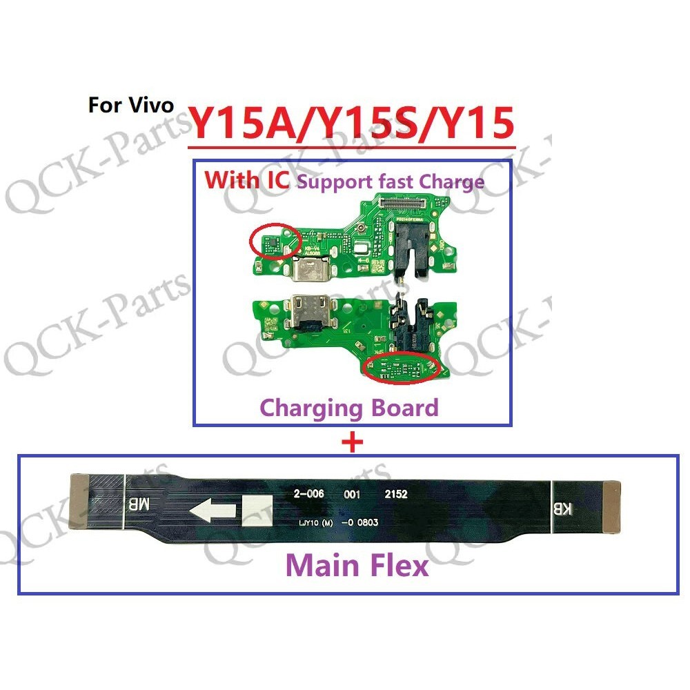 เมนบอร์ดหลัก Flex สําหรับ Vivo Y15A Y15S Y15C พร้อม IC Micro USB ชาร์จแท่นชาร์จพอร์ตบอร์ดพร้อมไมโครโ