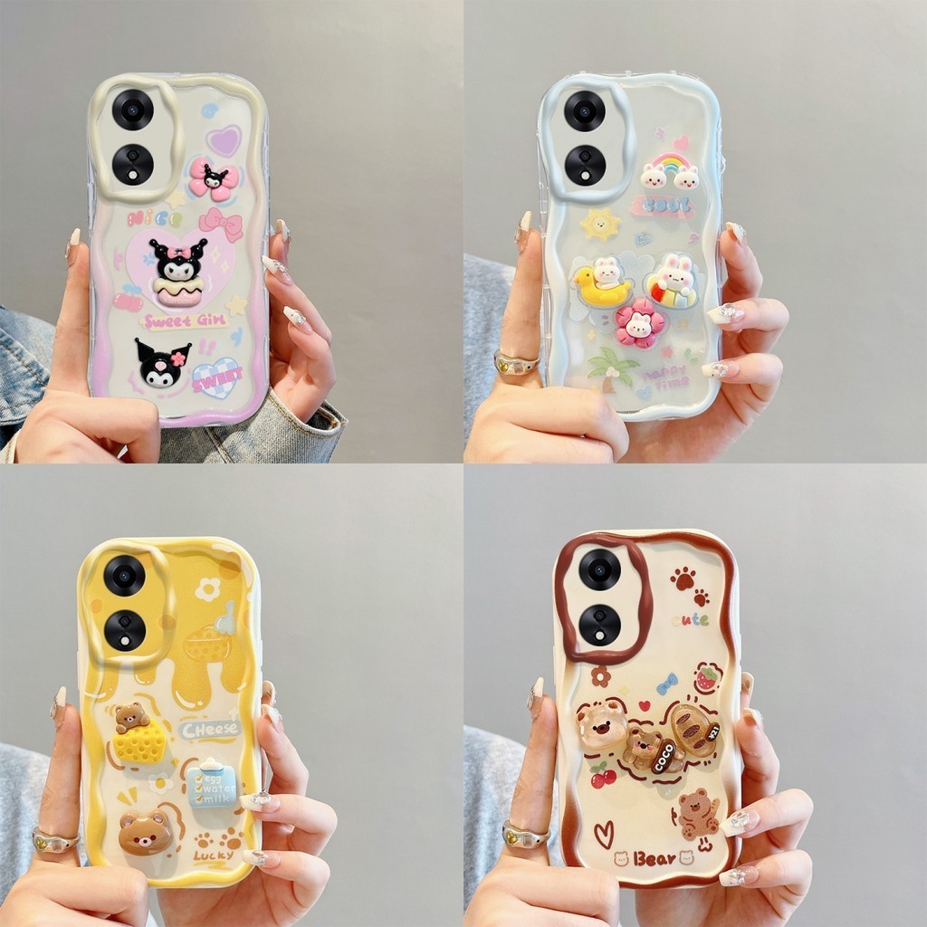 เคส OPPO A18 A38 A58 น่ารัก ตุ๊กตาสามมิติ กรณีป้องกันโทรศัพท์มือถือ