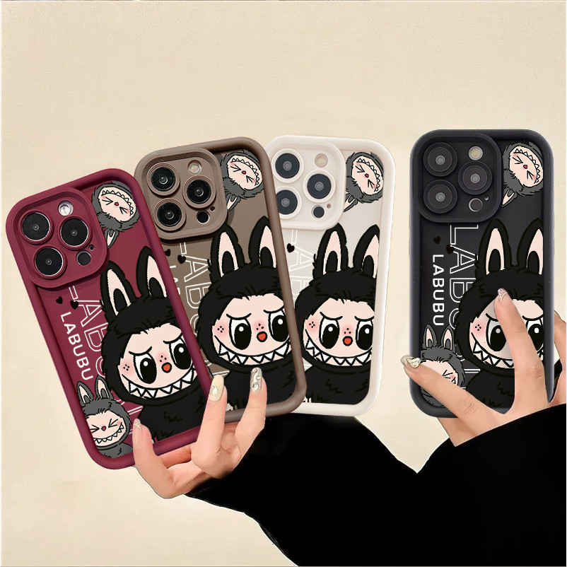 สําหรับrealme C30S C31 C33 C35 C53 C55 V23 Narzo N53 N55 10A 20A 25S 50i Prime 50A Primeเคสโทรศัพท์Angel Eyeการ์ตูนสีดําสีเทาLabu Buซิลิโคนปกอ่อน