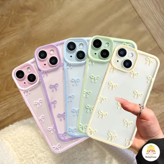 แฟชั่นคู่ปมโบว์สวยเรียบง่าย เคสไอโฟน 14 15 12 Pro Max 7Plus 13 11 Pro Max เคส Iphone 7 14 15 8 XR X XS Max SE 2020