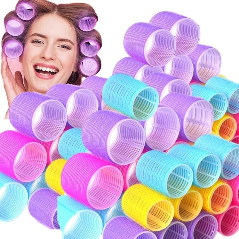 ที่ม้วนผมแบบไม่มีความร้อนแบบด้ามจับเอง - ปริมาณผมหน้าม้าวิเศษแบบมีกาวในตัวพลาสติก - เครื่องมือจัดแต่งทรงผม ทําเอง