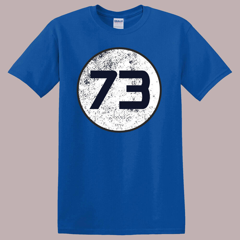 Sheldon Cooper 73 Symbol Big Bang Theory เสื้อยืดผู้ชาย Royal Blue