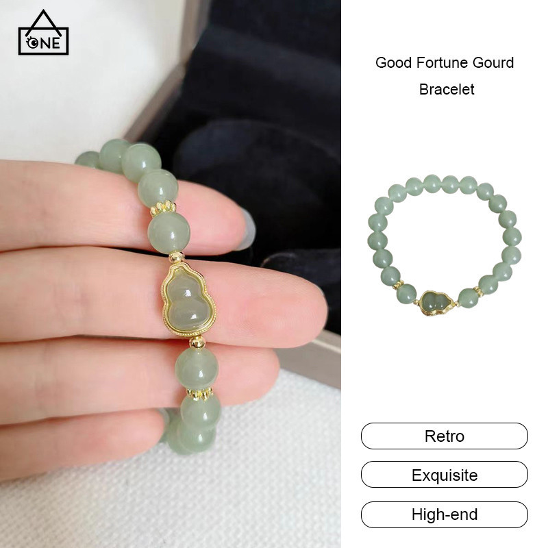 COD❤️สร้อยข้อมือน้ำเต้า Fluke สร้อยข้อมือวินเทจหรูหรา สร้อยข้อมือผู้หญิงหรูหรา-a.one