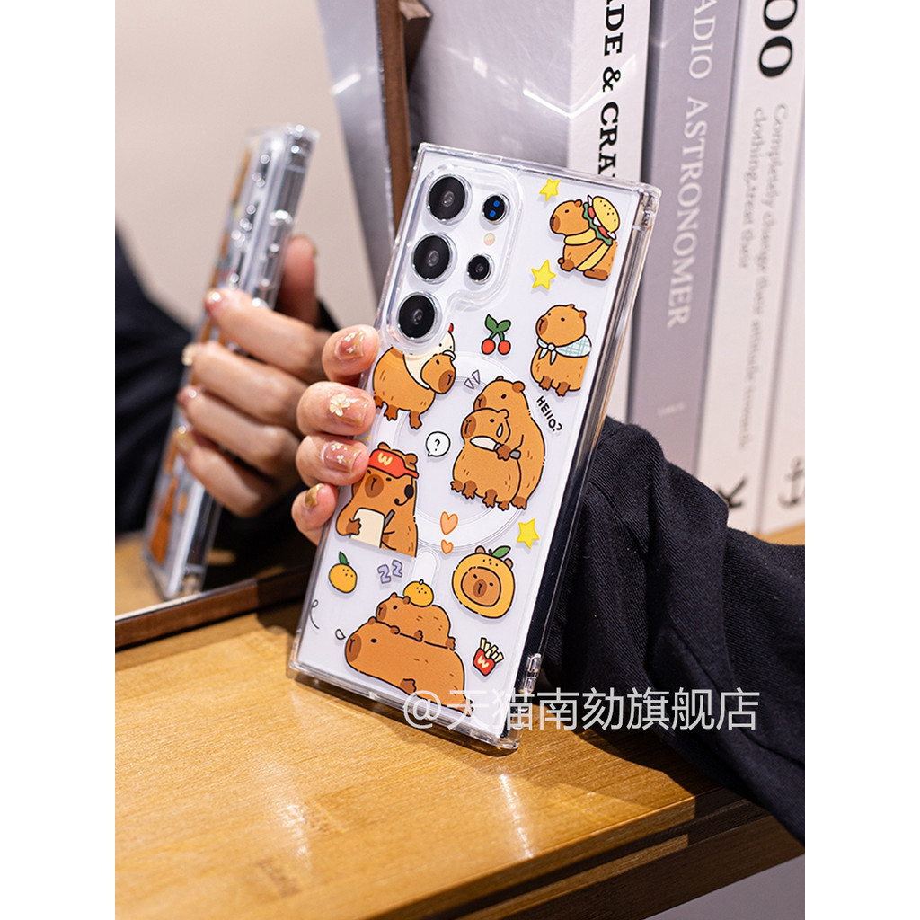 เหมาะสําหรับ Samsung s25ultra เคสโทรศัพท์แม่เหล็ก s23fe Shishi S24u + Plus s22plus พร้อมวงเล็บเหมาะสําหรับฤดูร้อนโปร่งใสน่ารักการ์ตูนเกาหลีไร้สายชาร์จเทพธิดาอย่าชน Ultra-Thin ราคา ถูกที่สุด ดีลบีเคเค แกลเลอรีภาพที่ 4