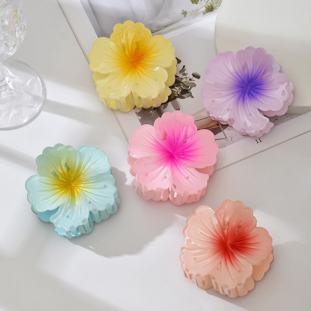 กิ๊บติดผมดอกไม้หยิกสีทึบ Sense Of Luxury Fresh Sweet Womens Shark Clip เครื่องประดับผม
