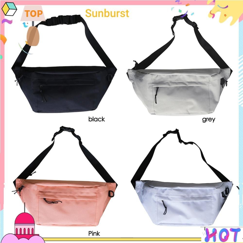 กระเป๋าสะพายความจุขนาดใหญ่ผู้หญิงผู้ชาย Solid Oxford Messenger Chest Packs [Sunburst11.th]