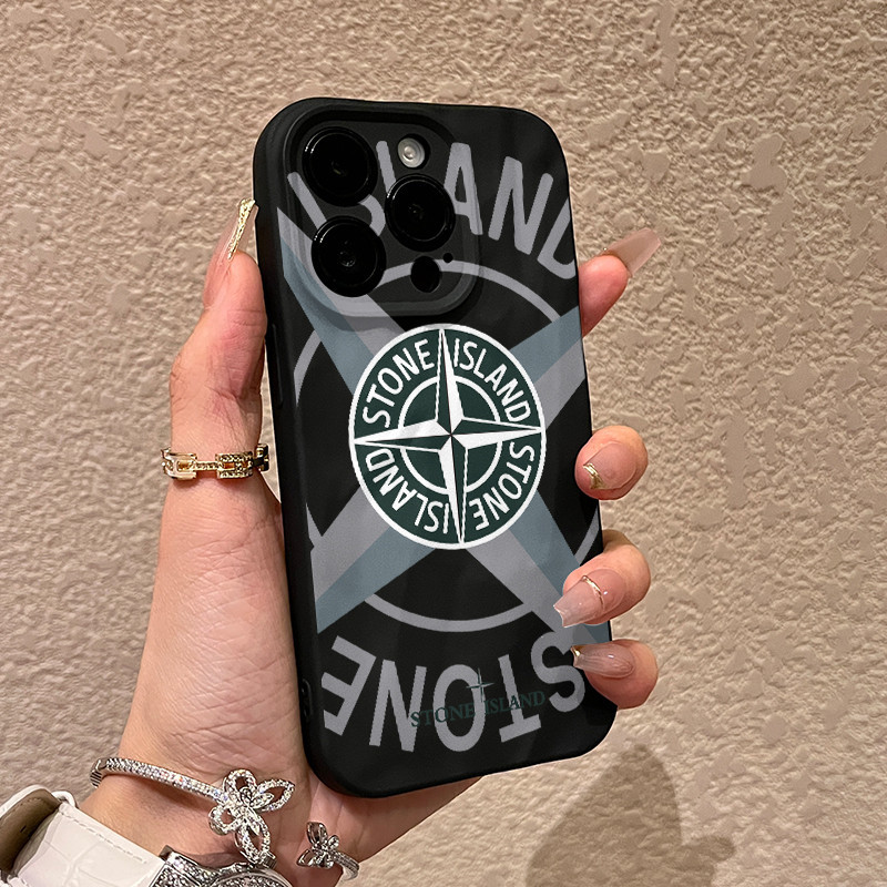 เคสไอโฟน16 15 14 13 12 11 Pro Max Case กันกระแทก ซิลิโคน island stone folds Compatible เคส iPhone 16PM,16Plus,X/XS, XR,7+,8Plus