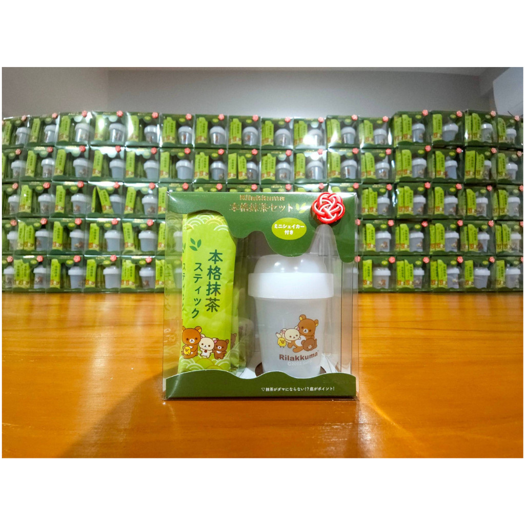 Matcha rilakkuma ชาเขียวลิลัคคุมะ 本格抹茶 เซ็ตกระป๋องและชาเขียว 8 ซอง