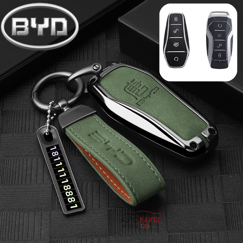 สังกะสีอัลลอยด์หนังรีโมทกุญแจรถสําหรับ BYD Atto 3 Dolphin M6 E6 E2 E3 D1 T3 Han Tang ซีลซีลgull Seal