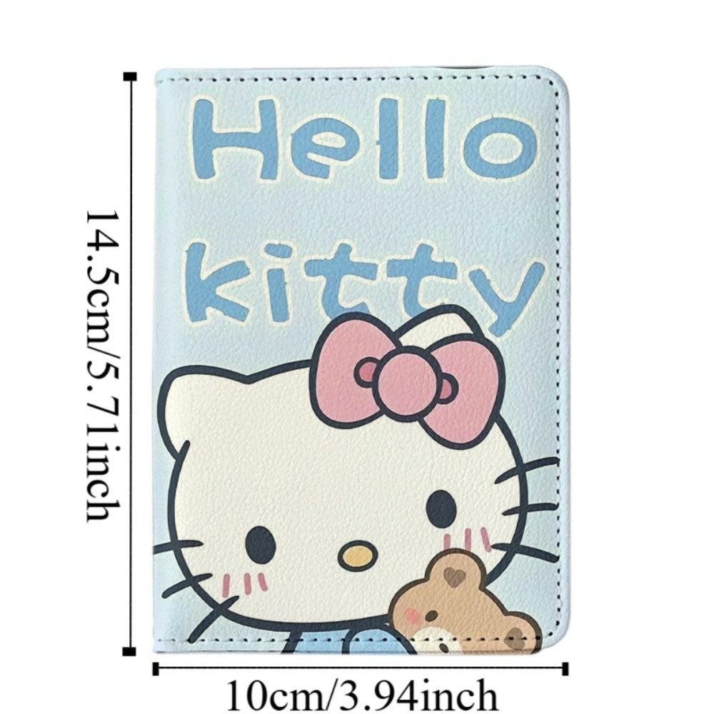 Uumir ปกหนังสือเดินทาง, Hello Kitty PU หนังหนังสือเดินทาง,น่ารัก Multi-function สี่เหลี่ยมผืนผ้ากันน้ําผู้ถือหนังสือเดินทางอุปกรณ์เสริมการเดินทาง