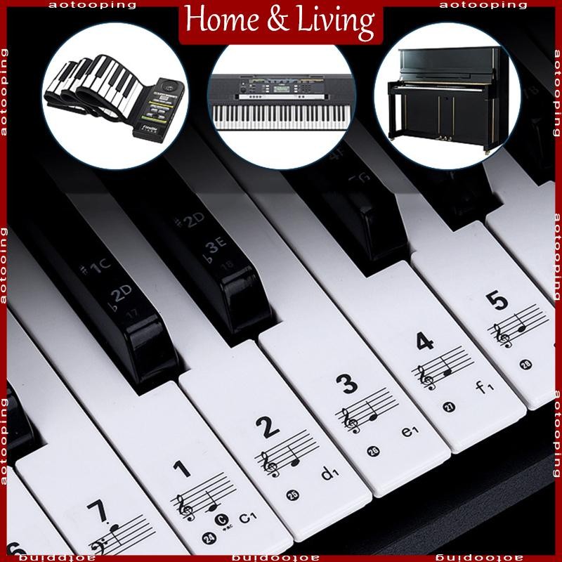 54/61/88 Keys Piano Keyboard Stickers Electronic Keyboard for Key Piano Stave