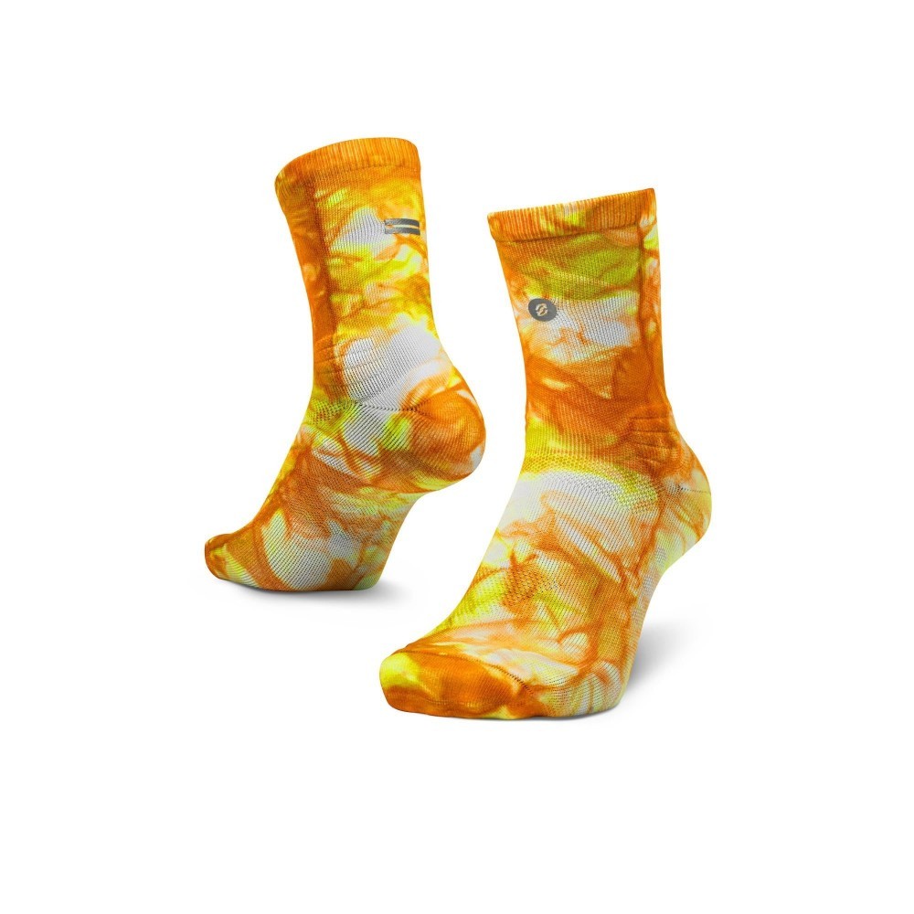 ถุงเท้าแข่ง Shyu - ส้ม Zest สีขาว