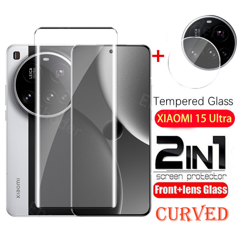 9h ขอบโค้งป้องกันหน้าจอสําหรับ XIAOMI 15 Ultra 5G 2025 เลนส์กล้องป้องกันฟิล์มสําหรับ XIAOMI15Ultra 1