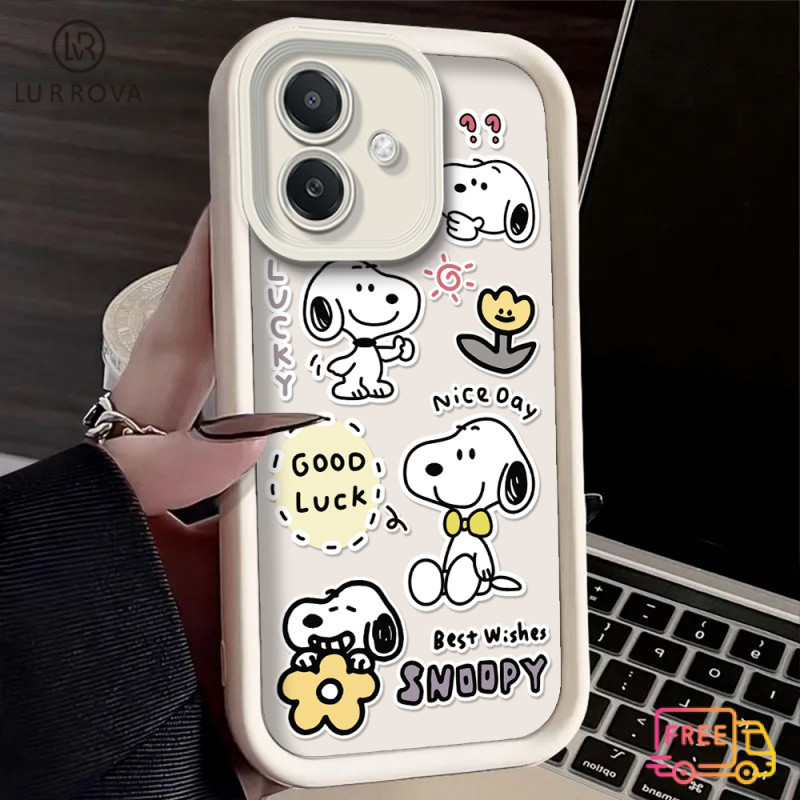 สําหรับOPPO A6PRO A3X A3 PRO A5 PRO A80 A60 A79 A38 A18 A17 A57 2022 4G A78 A58 A7 A5S A12 A95 การ์ตูนS SnoopyกันกระแทกTPUเคสโทรศัพท์