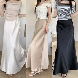 🌟Soroh🌟กระโปรงผู้หญิง สีพื้น เรียบหรูดูแพง ยืดกำลังดี ผ้านิ่…