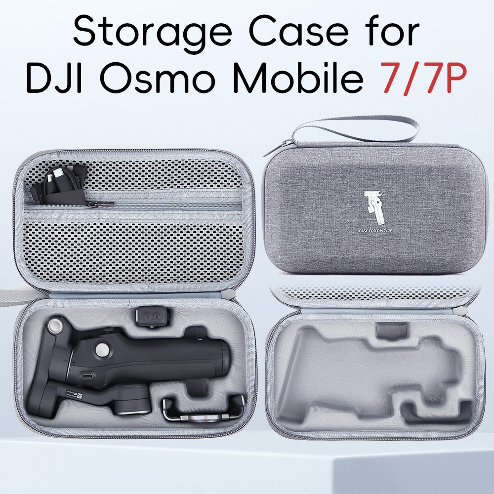 กระเป๋าคลัทช์สําหรับ DJI OM 7/OM 7P กระเป๋าสีเทากล่อง Osmo Mobile 7/7P มือถือ Gimbal Stabilizer กล่องอุปกรณ์เสริม