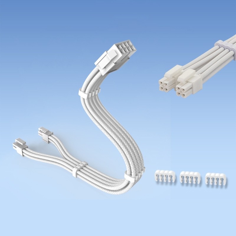 WU Nylon Braide 8pin CPU Power Cable ATX12V 8Pin Power Supply Extension Cable