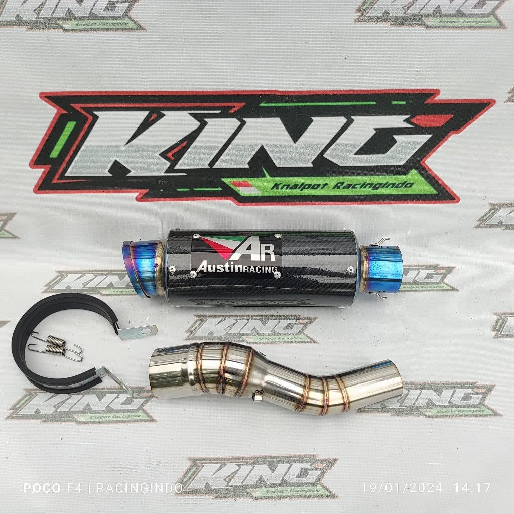 LOKAL Exhaust racing austin blue slip on ไอเสีย R25 mt 25 ninja fi cbr 250 rr cbr k45 ท้องถิ่น 250 s