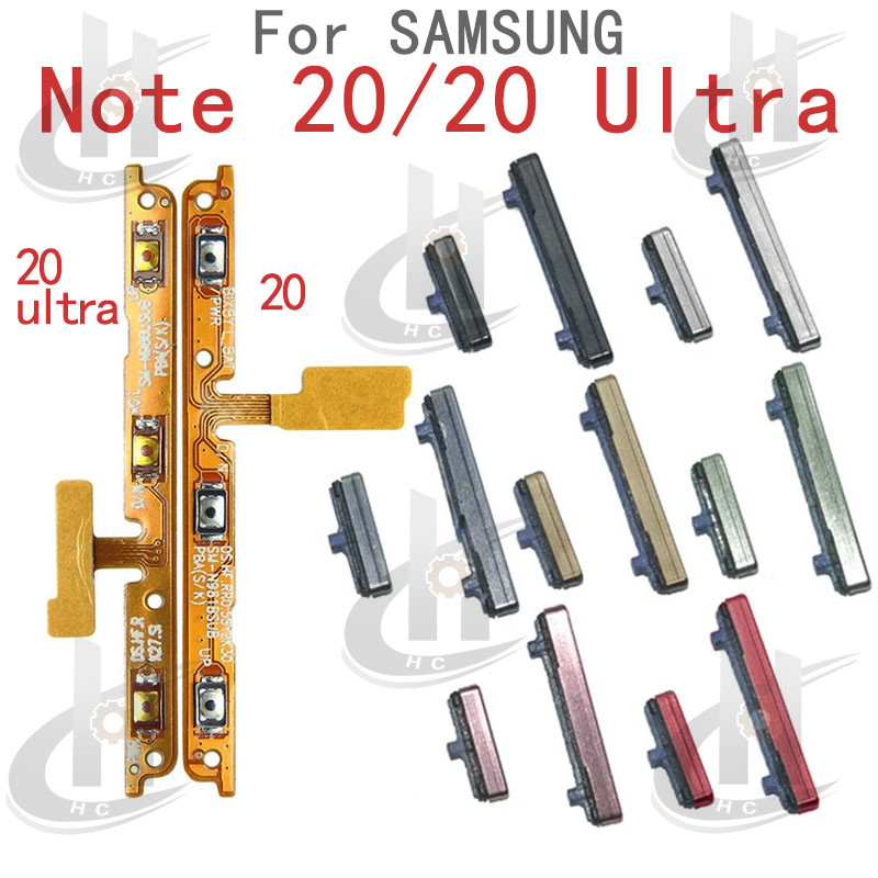 สําหรับ Samsung Galaxy Note 20 / Note 20 Ultra Power volume ปุ่มด้านข้าง Flex Cable Keys ปุ่มปิดระดับเสียงขึ้นและลงปุ่มด้านข้างส่วนทดแทน