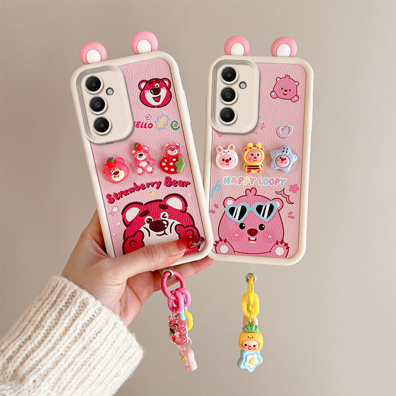เคส samsung a16 5g เคส  Samsung a15 เคส Samsung a14 น่ารักหูตุ๊กตาเคสโทรศัพท์สําหรับ กรณี