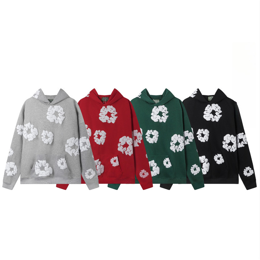 พร้อมส่ง High Street D Tears, Kanye โฟมนุ่นพิมพ์หลวมกระชับเสื้อกันหนาวมีฮู้ดสําหรับผู้ชายและผู้หญิง