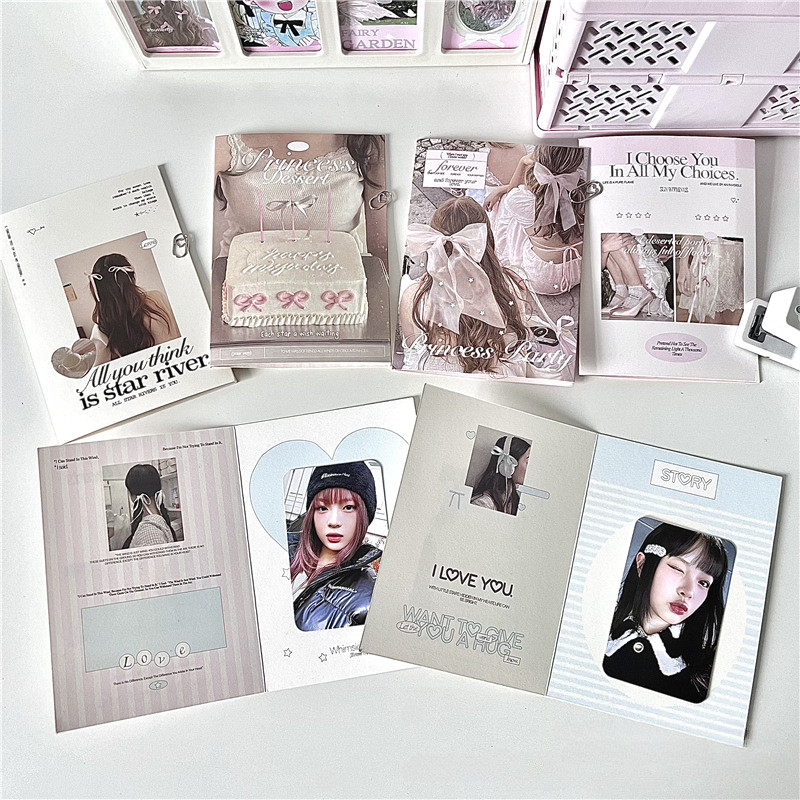 6 ชิ้น/เซ็ต INS สาวการ์ดอวยพร DIY Photocard บรรจุวัสดุของขวัญตัวอักษรตกแต่ง