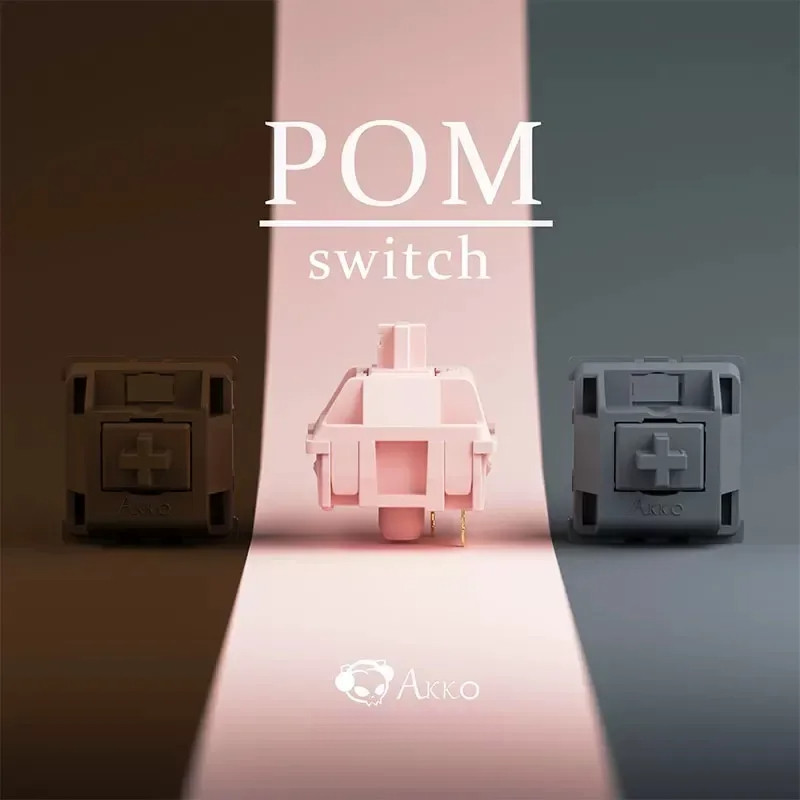 AKKO POM สวิทช์สีชมพูสีน้ําตาลเงิน Linear Tactile 10pcs Full POM 3Pin 40g 43g 45g แป้นพิมพ์สวิทช์สําหรับ Gaming Office Custom สวิทช์