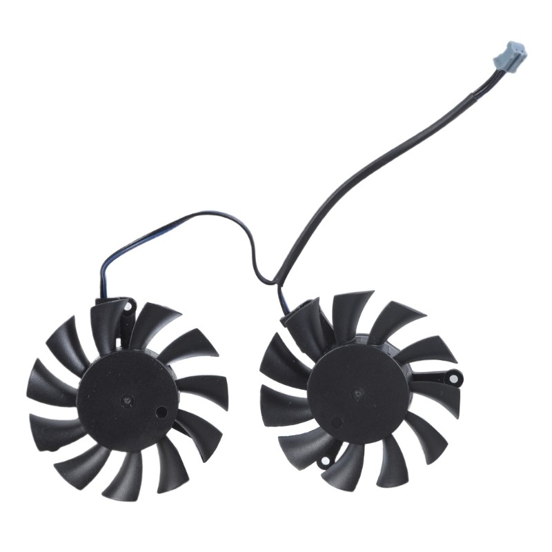 QUU 1 คู่ HA5510H12F-Z 12V 0 3A VGA พัดลม 2Pin 2Lines GPU Coolers สําหรับ 1650 4GB OC พัดลมการ์ดกราฟ