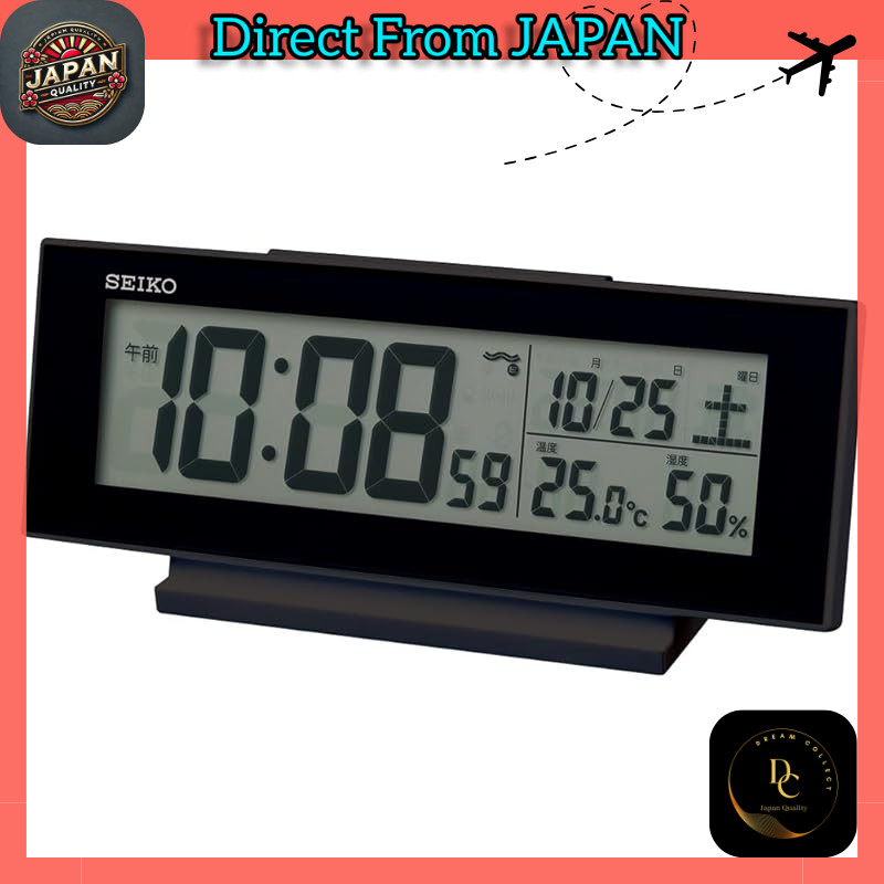 Seiko Digital Alarm Clock with Constant Illumination, Calendar, Temperature & Humidity Display - Multiple Colors