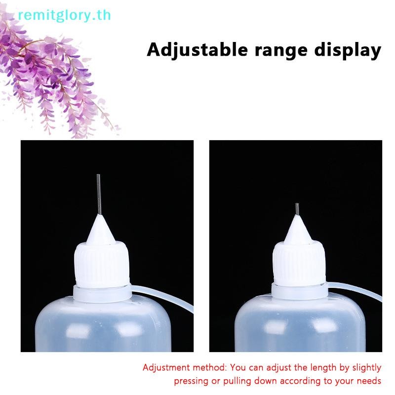 Remitglory 2/5PCS 5ml 10ml 20ml 30ml 50ml 60ml 100ml พลาสติก PE Squeezable Tip Applicator ขวดรีฟิล Dropper พร้อมเข็มเคล็ดลับ Caps สําหรับกาว TH