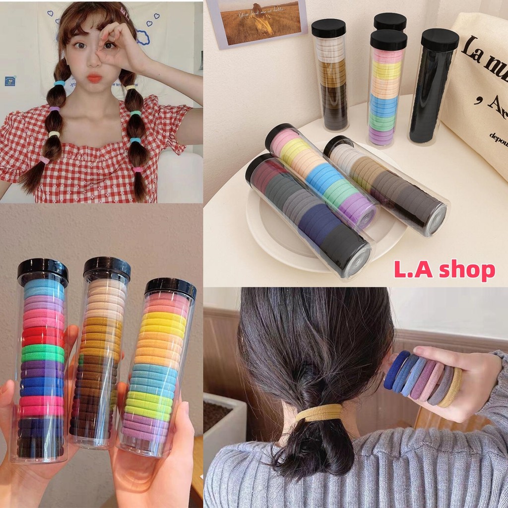 L.A Shop★สไตล์ใหม่★ยางมัดผมผ้ากำมะหยี่ ฟีลเกาหลีคาวาอี้ 20ชิ้นต่อ1กล่อง "TM-1"