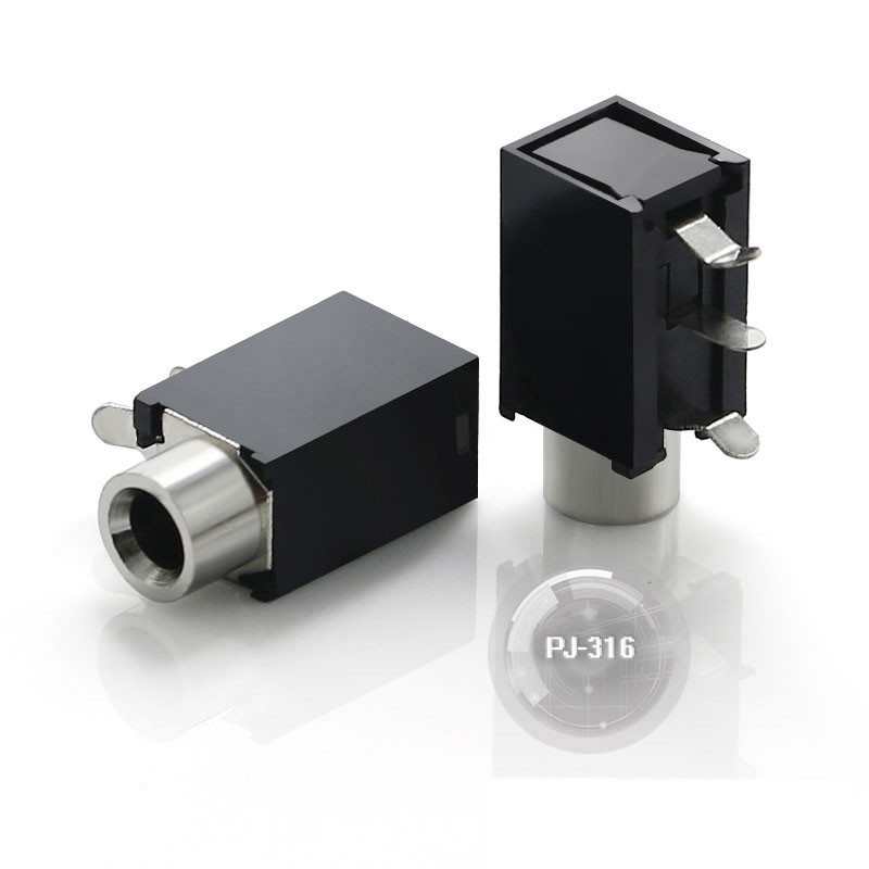 Pj316 3.5 ซ็อกเก็ตหูฟัง PJ-316 ซ็อกเก็ตเสียงหัวโลหะ 3 พินปลั๊กตรง 3.5 มม. ซ็อกเก็ต