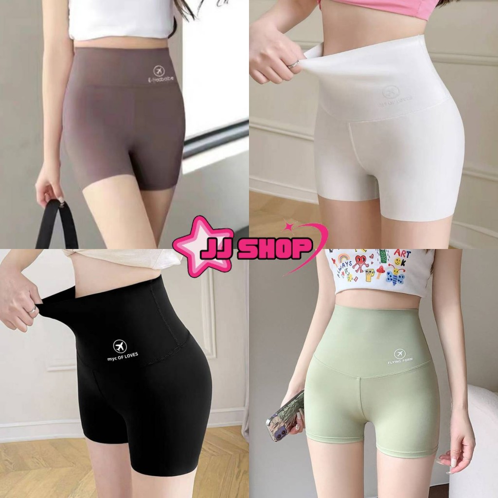 JJ Shop​💜​พร้อมส่ง กีฬา กางเกงกีฬาขาสั้นเอวสุูงธรรมดา น่ารักๆกางเกงโยคะออกกําลังกาย ดีไซน์ลายพาด ขอบเอวสูง "KK11013"