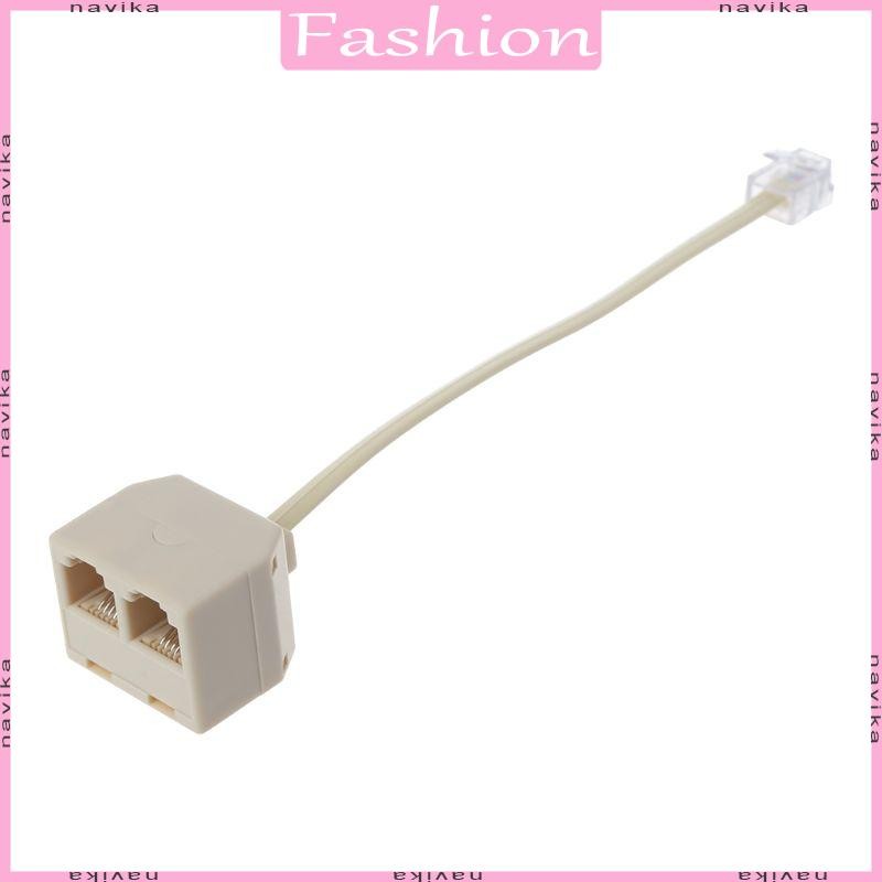 Nav โทรศัพท์ Splitter RJ11 6P4C 1 ชาย 2 หญิงอะแดปเตอร์ RJ11 ถึง RJ11 แยก