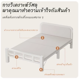 TTM เตียงพับ 70/100/120cm เตียงเดี่ยว รับน้ำหนักได้ 300KG ไม่ใช้พื้นที่ ที่เก็บของแบบพับได้ พกพาสะดวก ไม่ต้องติดตั้ง
