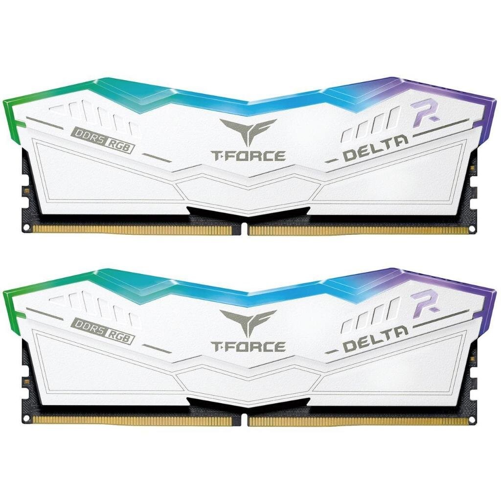 TEAMGROUP T-Force Delta RGB DDR5 Ram 64GB (2x32GB) 6000MHz CL38 Intel XMP 3.0 & AMD White