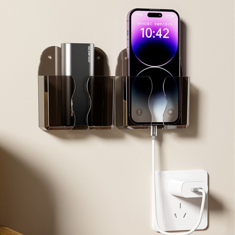 ร็อกซ์ ที่วางโทรศัพท์ติดผนังขาตั้งสําหรับห้องนอนและสํานักงานใช้กับการเข้าถึงการชาร์จ - รูปที่ 2