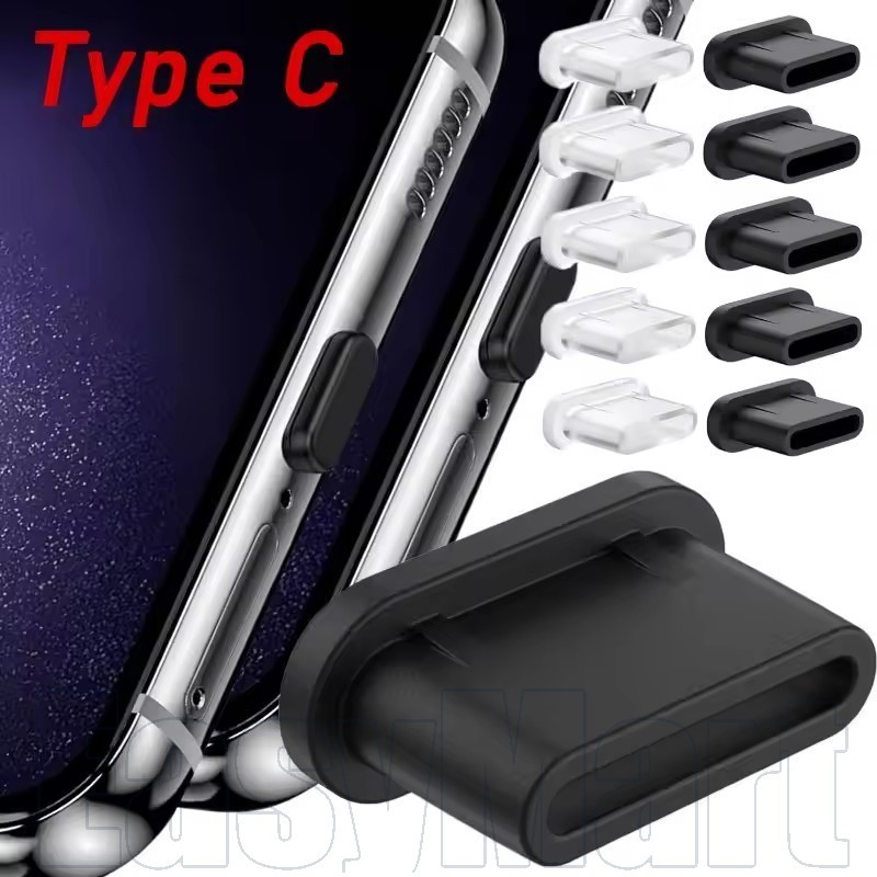 1-5 ชิ้น Type-C ปลั๊กฝุ่นซิลิโคน - ฝาครอบป้องกันพอร์ตชาร์จ - ปลั๊กกันน้ําโทรศัพท์มือถือ - สมาร์ทโฟน Android Type-C ที่เข้ากันได้