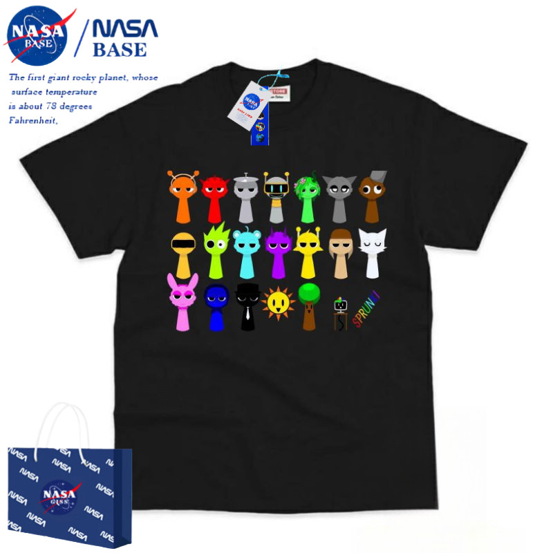 NASA Incredibox Sprunki เสื้อยืดเด็กผ้าฝ้ายแท้ลายการ์ตูนสําหรับชุดลําลองฤดูร้อน