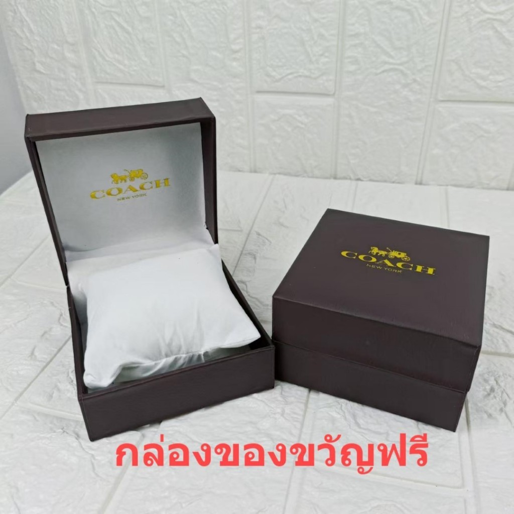 Coach สินค้าใหม่ Ladies Quartz Movement สายหนังแท้ Simple Unique Fashion Trend All-Match Watch
