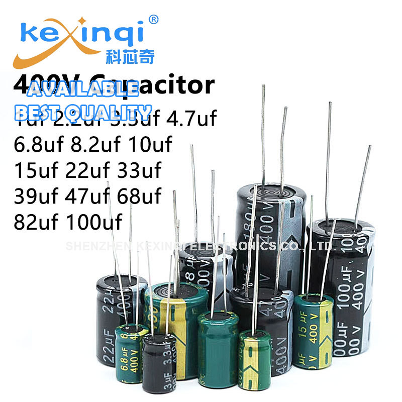 400v Electrolytic Capacitor 1uf 2.2uf 3.3uf 4.7uf 6.8uf 8.2uf 10uf 15uf 22uf 33uf 39uf 47uf 68uf 82uf 100uf 120uf 150uf 180uf 220uf (1-20 ชิ้น) อลูมิเนียม Kexinqi