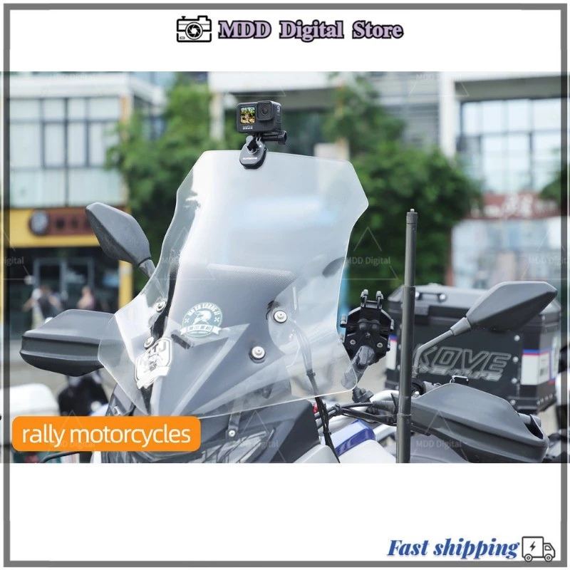 สําหรับ DJI Action 5 Pro/GoPro 13 12/กระเป๋า 3/Insta360 Ace Pro 2 X4 Go 3S คลิปกระจกรถจักรยานยนต์อลูมิเนียม Mount thumbnail 9