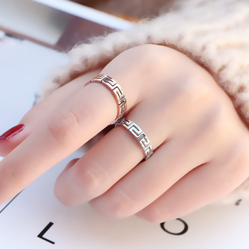 เครื่องประดับ สร้อยคอ จี้แหวนไทเทเนียม แบบกลวง สเตนเลส สไตล์วินเทจ คลาสสิก หรูหรา สําหรับทุกเพศ ทุกวัย - รูปที่ 4