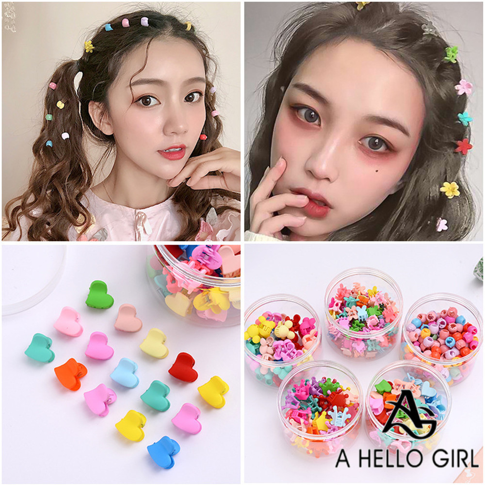A HELLO GIRL 10 ชิ้น เวอร์ชั่นเกาหลี น่ารัก แฟชั่น มินิ เครื่องประดับผม คลิปคว้า ขนาดเล็ก
