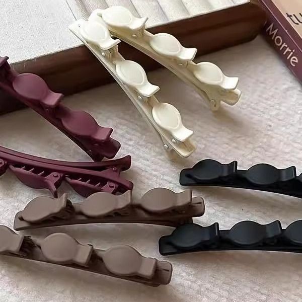 กิ๊บติดผมถักสองชั้น พร้อมคลิปหนีบผม ขนาดเล็ก 3 ชิ้น สีพื้น กิ๊บติดผมหน้าม้า ปิ่นปักผม กิ๊บปากเป็ด เครื่องประดับผม แฟชั่นสําหรับผู้หญิง - รูปที่ 4