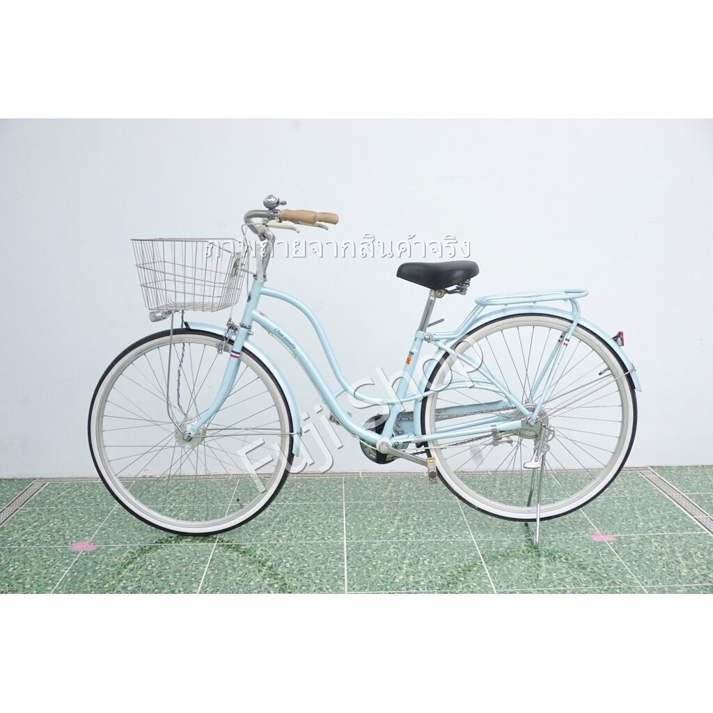 จักรยานแม่บ้านญี่ปุ่น - ล้อ 26 นิ้ว - ไม่มีเกียร์ - สีฟ้า [จักรยานมือสอง]