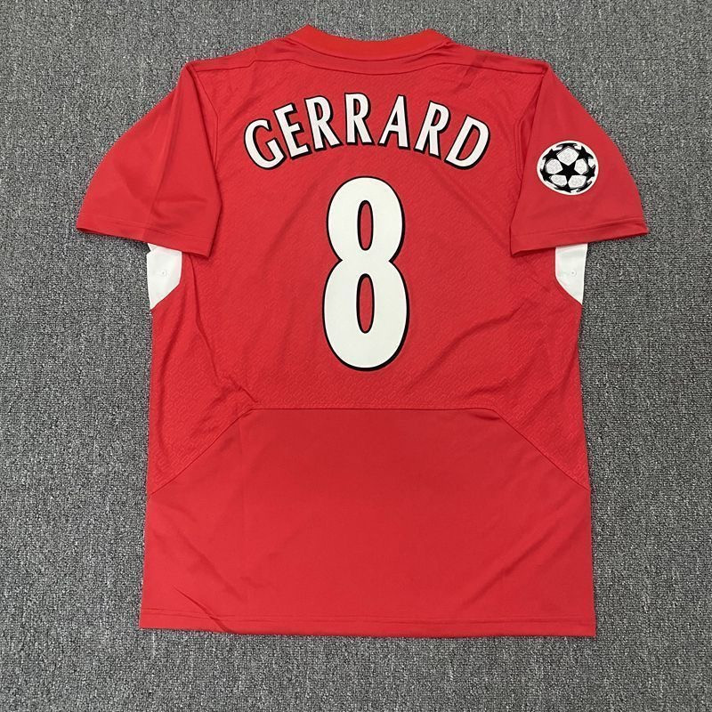 04 05 เสื ้ อฟุตบอลลิเวอร ์ พูล GERRARD เสื ้ อฟุตบอลย ้ อนยุคผู ้ ชาย