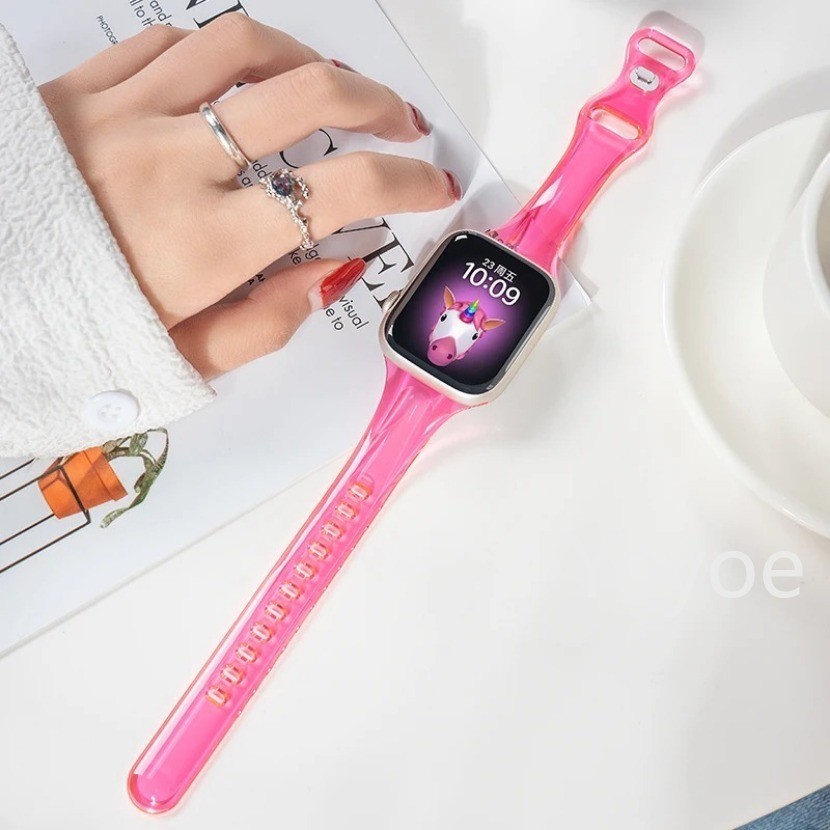 สายนาฬิกาข้อมือซิลิโคน แบบใส สําหรับ Apple Watch 49 มม. 45 มม. 44 มม. 42 มม. 41 มม. 38 มม. 40 มม. Iwatch 9 8 Ultra 2 Se 3 4 6 - รูปที่ 5