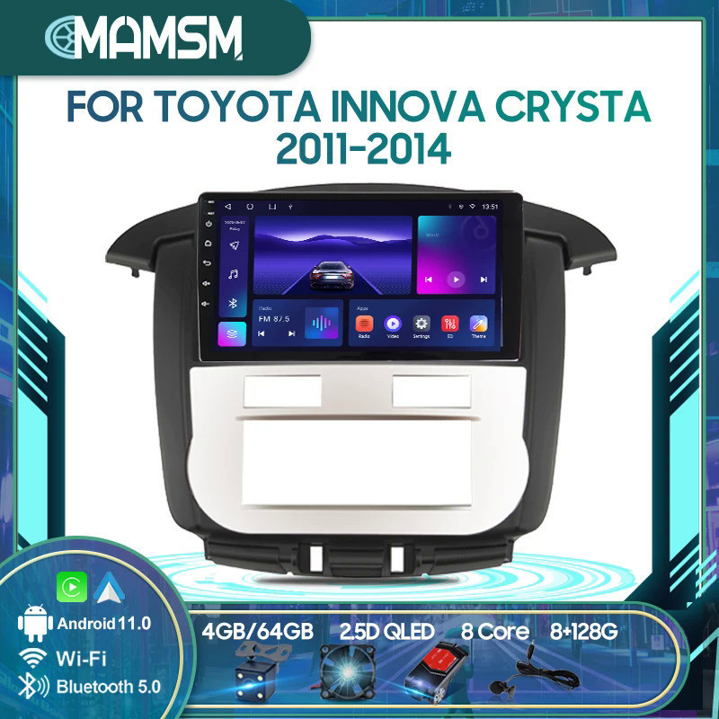 เครื่องเล่นมัลติมีเดีย GPS นําทาง ไร้สาย สําหรับ Toyota Innova Crysta 2011-2014 4G No 2din